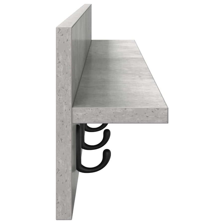 Wandgemonteerde Kapstok Beton Grijs 100 x 10,5 x 18 cm