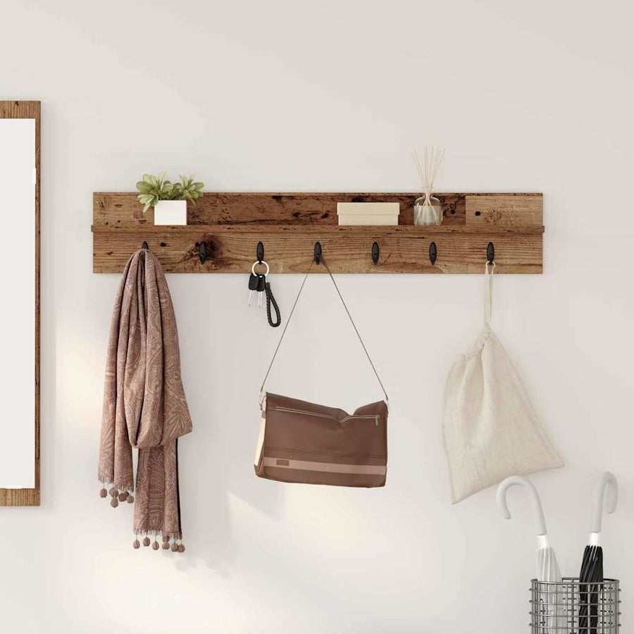 Wandgemonteerde Kapstok Met Plank 100 x 10.5 x 18 cm