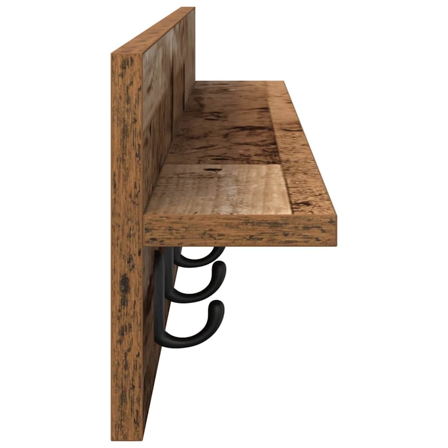 Wandgemonteerde Kapstok Met Plank 100 x 10.5 x 18 cm