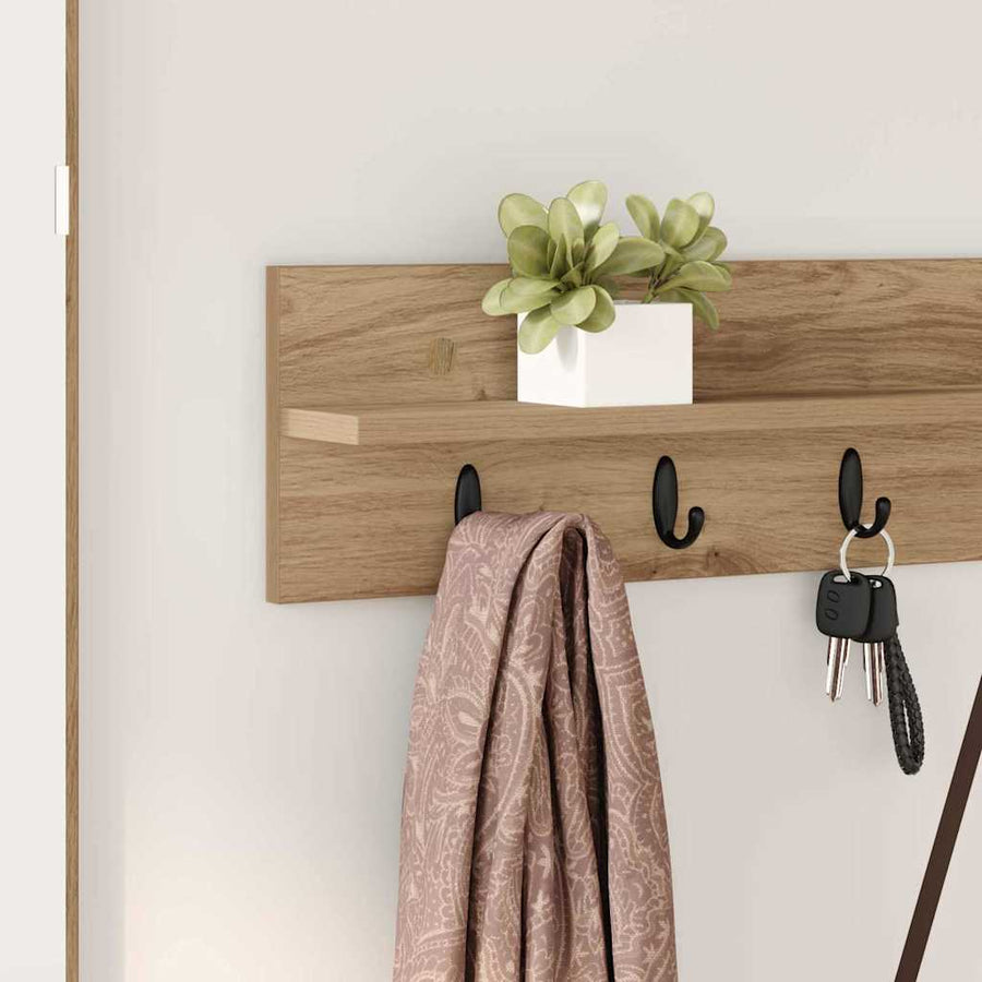 Wandgemonteerde Kapstok Met Plank 100 x 10.5 x 18 cm