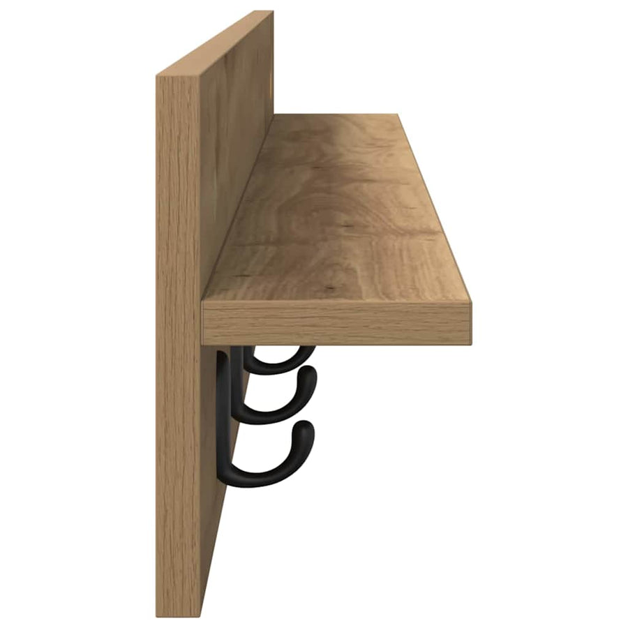 Wandgemonteerde Kapstok Met Plank 100 x 10.5 x 18 cm