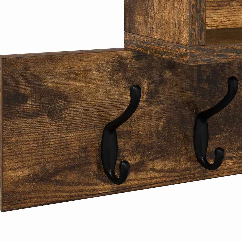 Wandgemonteerde Kapstok 100 X 12 X 43,5 Cm Gerookt eiken
