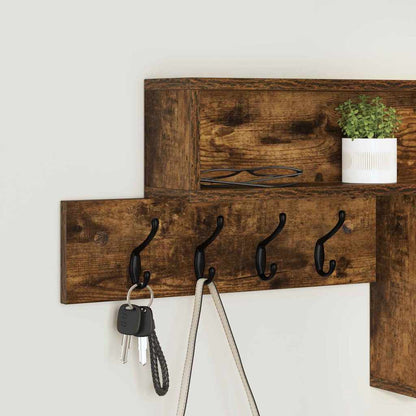Wandgemonteerde Kapstok 100 X 12 X 43,5 Cm Gerookt eiken