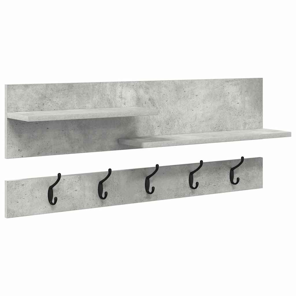 Wandgemonteerde Kapstok Met Plank Beton Grijs 90 X 15 X 36 Cm Betongrijs
