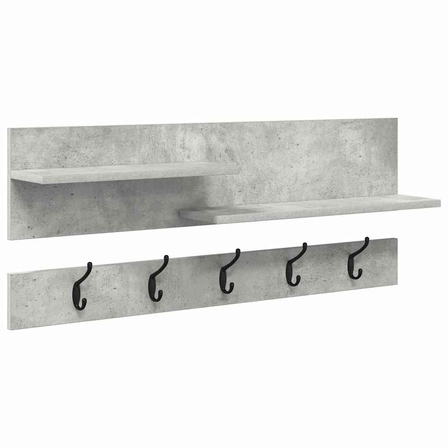 Wandgemonteerde Kapstok Met Plank Beton Grijs 90 X 15 X 36 Cm Betongrijs