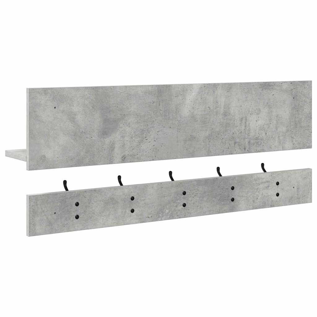 Wandgemonteerde Kapstok Met Plank Beton Grijs 90 X 15 X 36 Cm Betongrijs