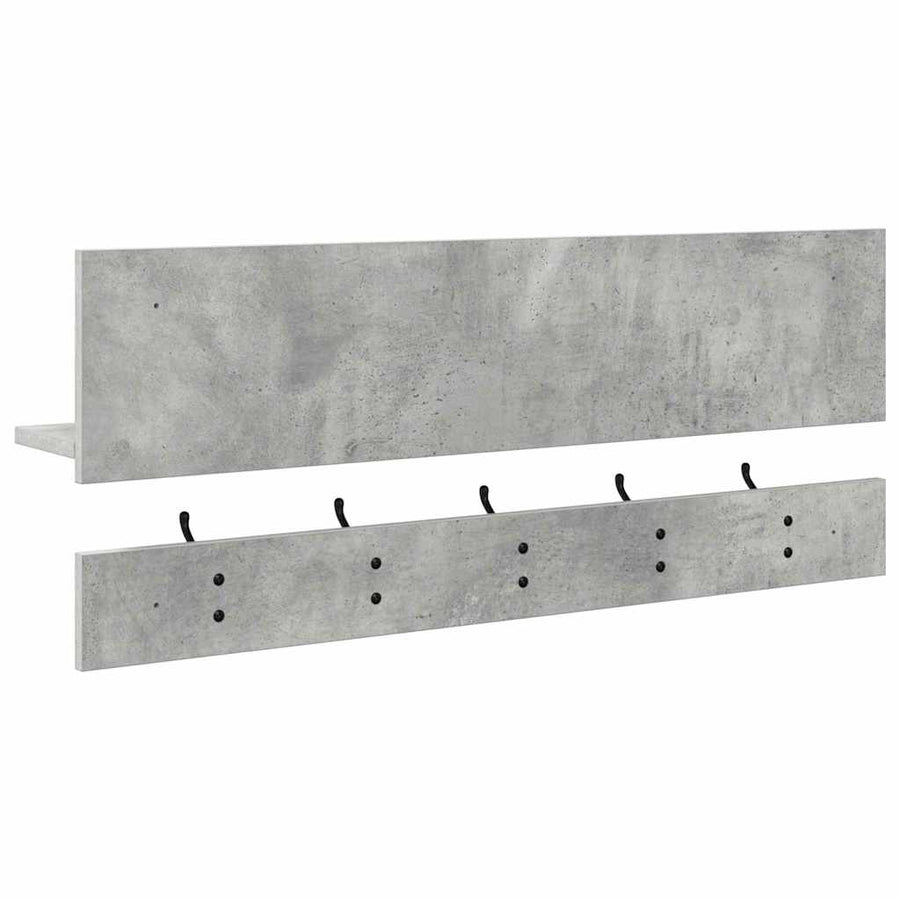 Wandgemonteerde Kapstok Met Plank Beton Grijs 90 X 15 X 36 Cm Betongrijs