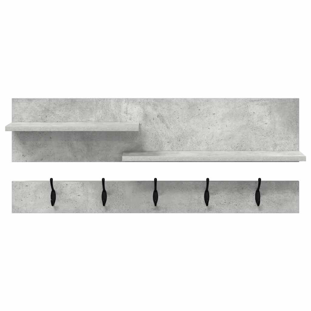 Wandgemonteerde Kapstok Met Plank Beton Grijs 90 X 15 X 36 Cm Betongrijs