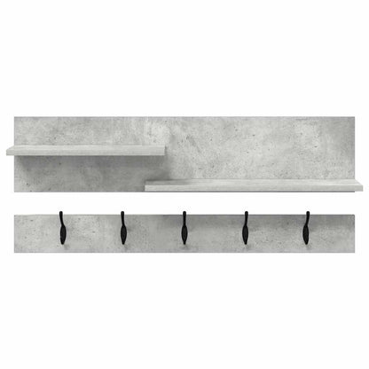Wandgemonteerde Kapstok Met Plank Beton Grijs 90 X 15 X 36 Cm Betongrijs