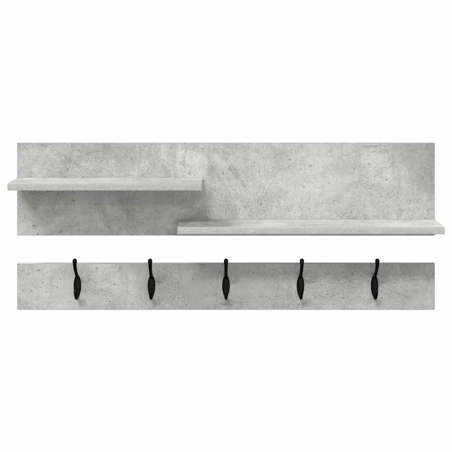 Wandgemonteerde Kapstok Met Plank Beton Grijs 90 X 15 X 36 Cm Betongrijs