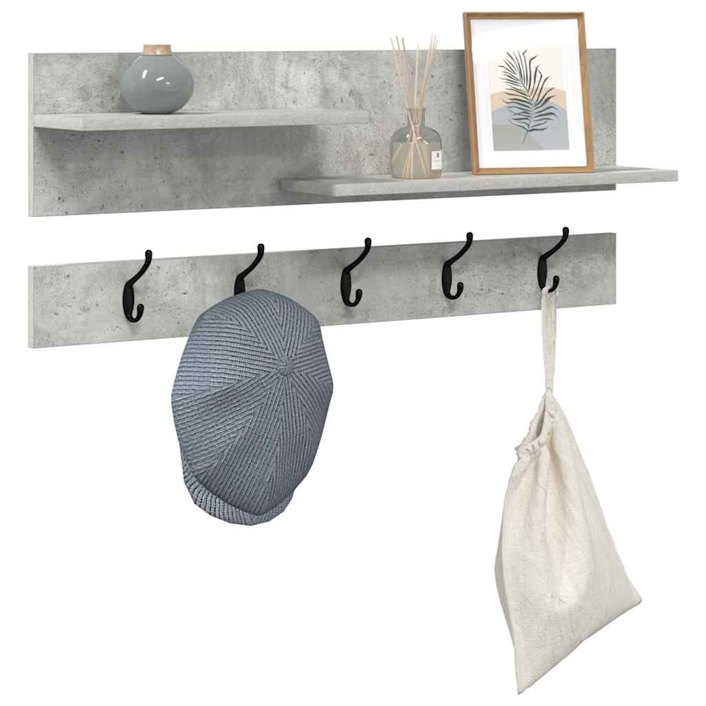 Wandgemonteerde Kapstok Met Plank Beton Grijs 90 X 15 X 36 Cm Betongrijs