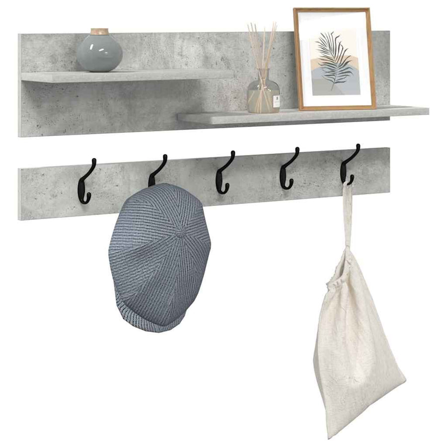 Wandgemonteerde Kapstok Met Plank Beton Grijs 90 X 15 X 36 Cm Betongrijs