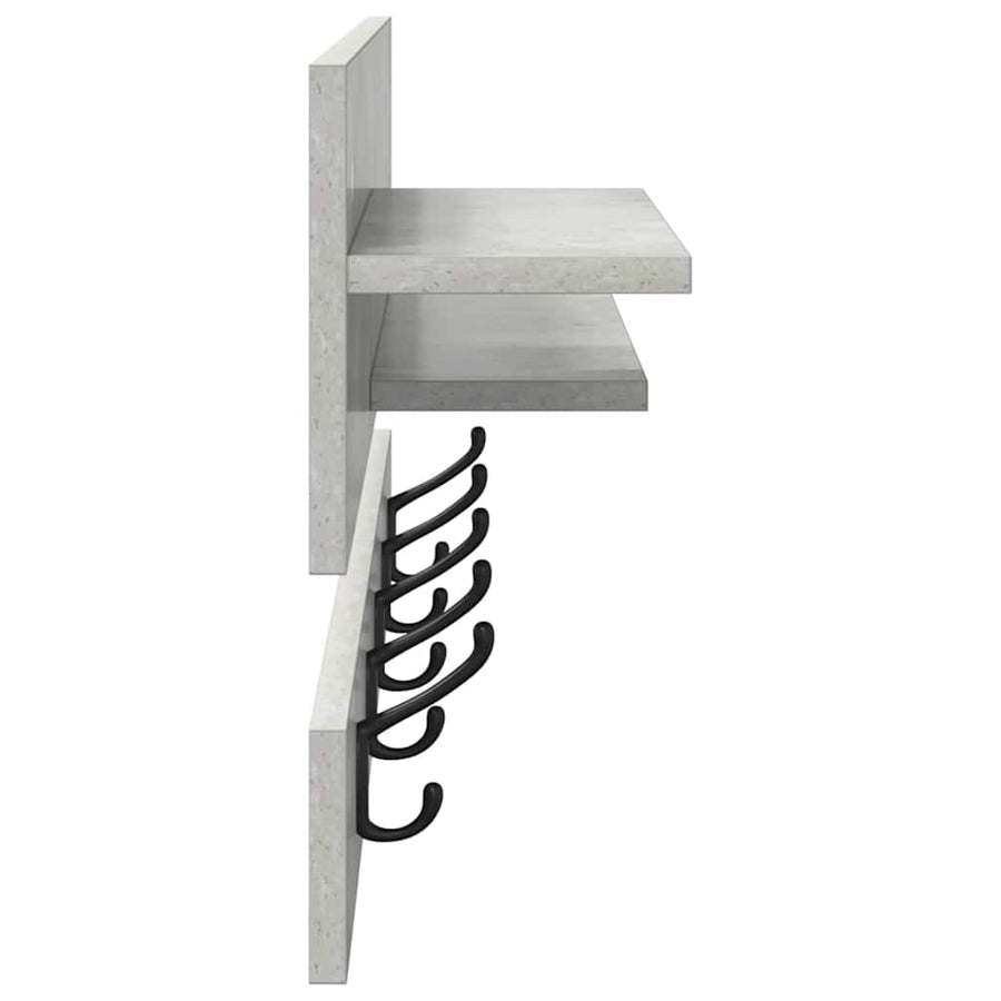 Wandgemonteerde Kapstok Met Plank Beton Grijs 90 X 15 X 36 Cm Betongrijs