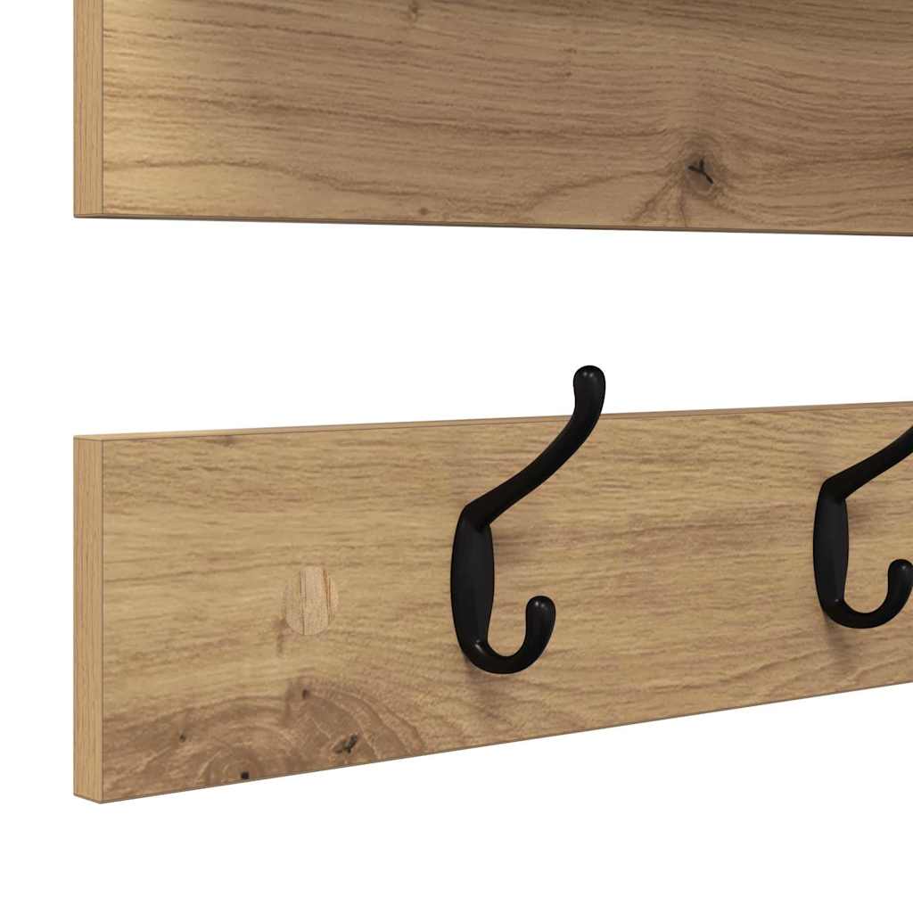 Wandgemonteerde Kapstok 90 X 15 X 36 Cm artisanaal eikenkleurig