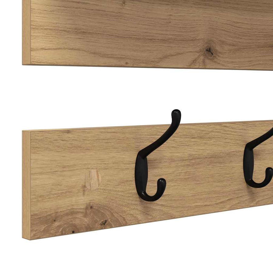 Wandgemonteerde Kapstok 90 X 15 X 36 Cm artisanaal eikenkleurig