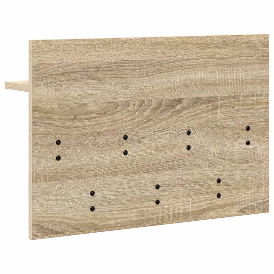 Wandgemonteerde kapstok met plank Sonoma eiken 60 x 40 x 12 cm