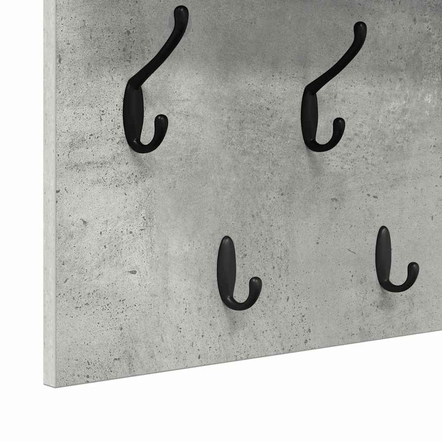 Wandgemonteerde kapstok Betongrijs 60 x 40 x 12 cm Bewerkt hout