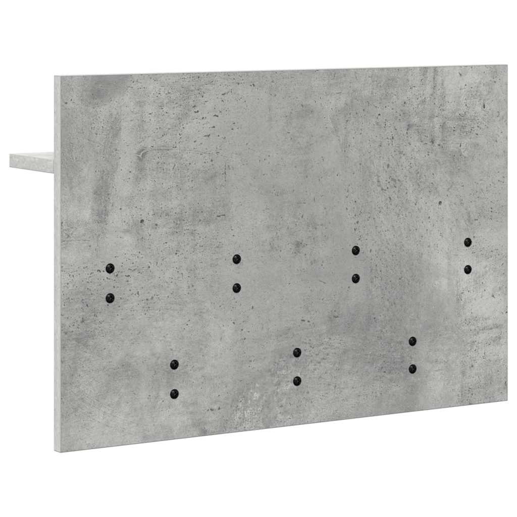 Wandgemonteerde kapstok Betongrijs 60 x 40 x 12 cm Bewerkt hout