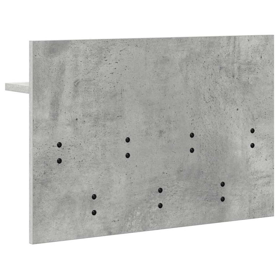 Wandgemonteerde kapstok Betongrijs 60 x 40 x 12 cm Bewerkt hout