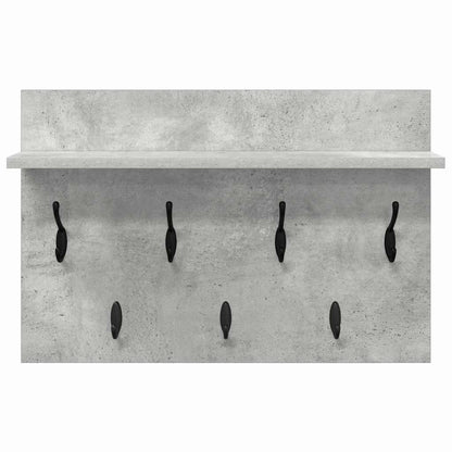 Wandgemonteerde kapstok Betongrijs 60 x 40 x 12 cm Bewerkt hout