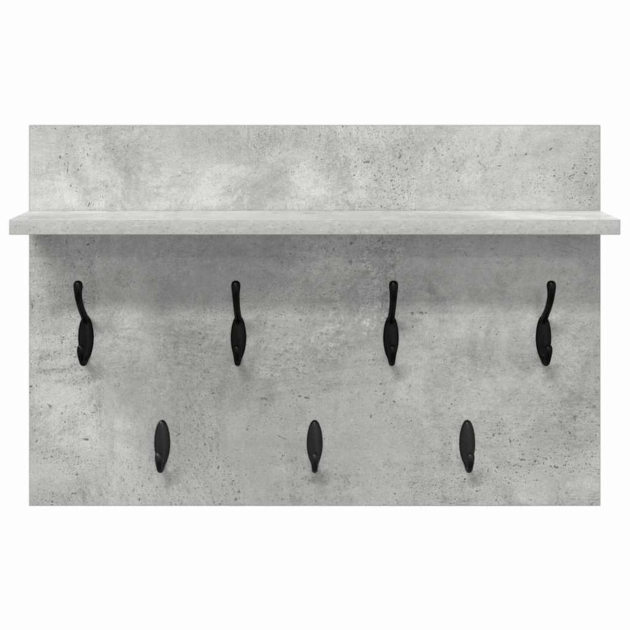 Wandgemonteerde kapstok Betongrijs 60 x 40 x 12 cm Bewerkt hout