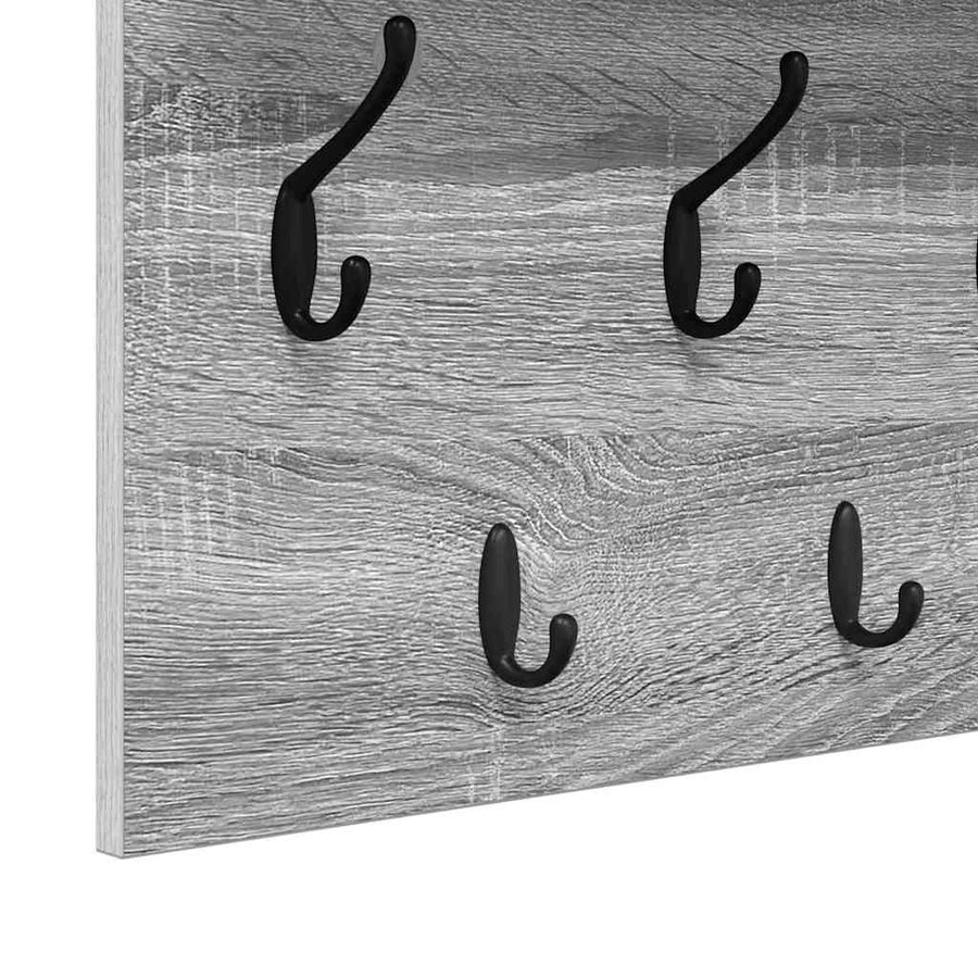 Wandgemonteerde kapstok met plank Grijs sonoma 60 x 40 x 12 cm