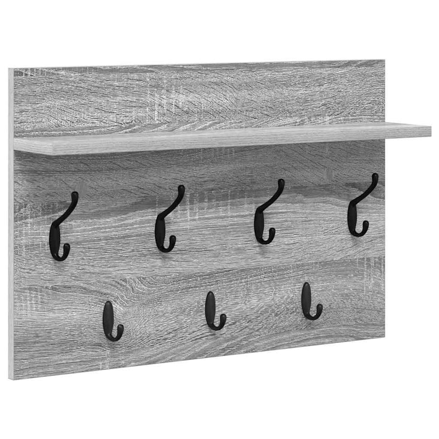 Wandgemonteerde kapstok met plank Grijs sonoma 60 x 40 x 12 cm