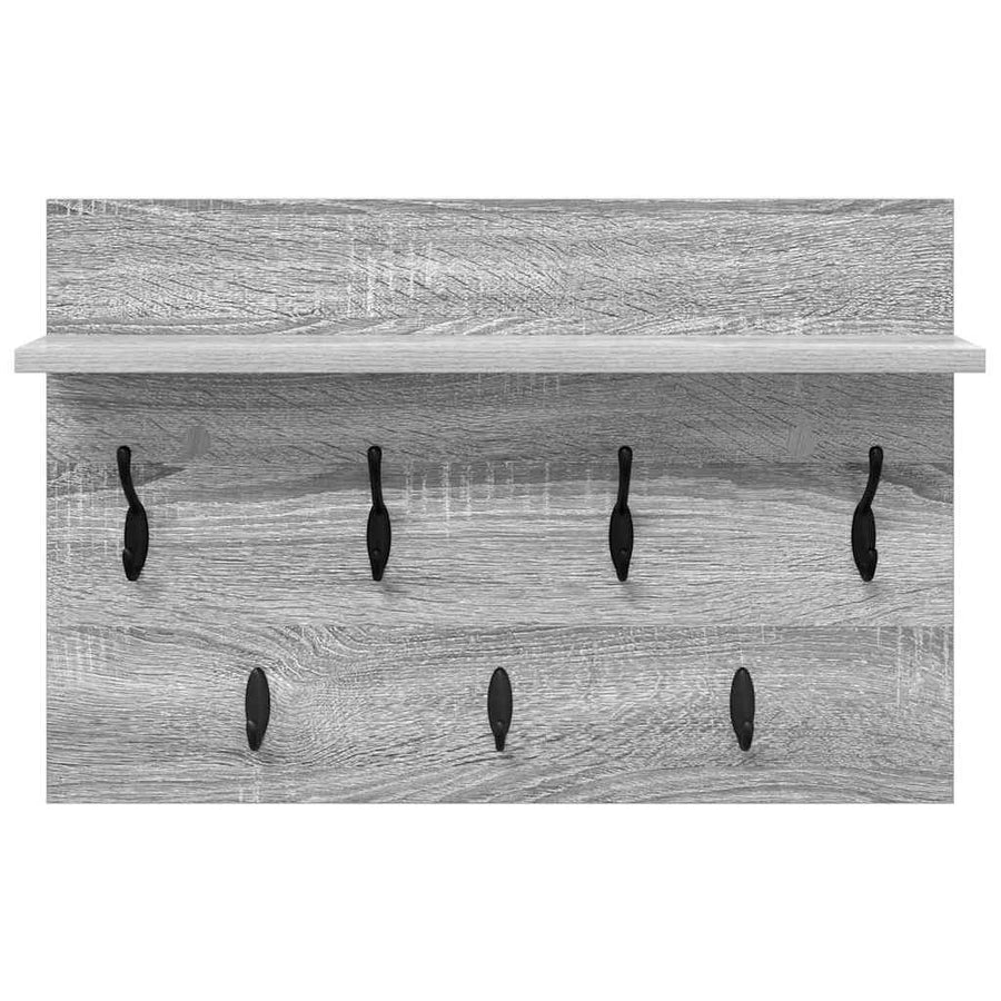 Wandgemonteerde kapstok met plank Grijs sonoma 60 x 40 x 12 cm