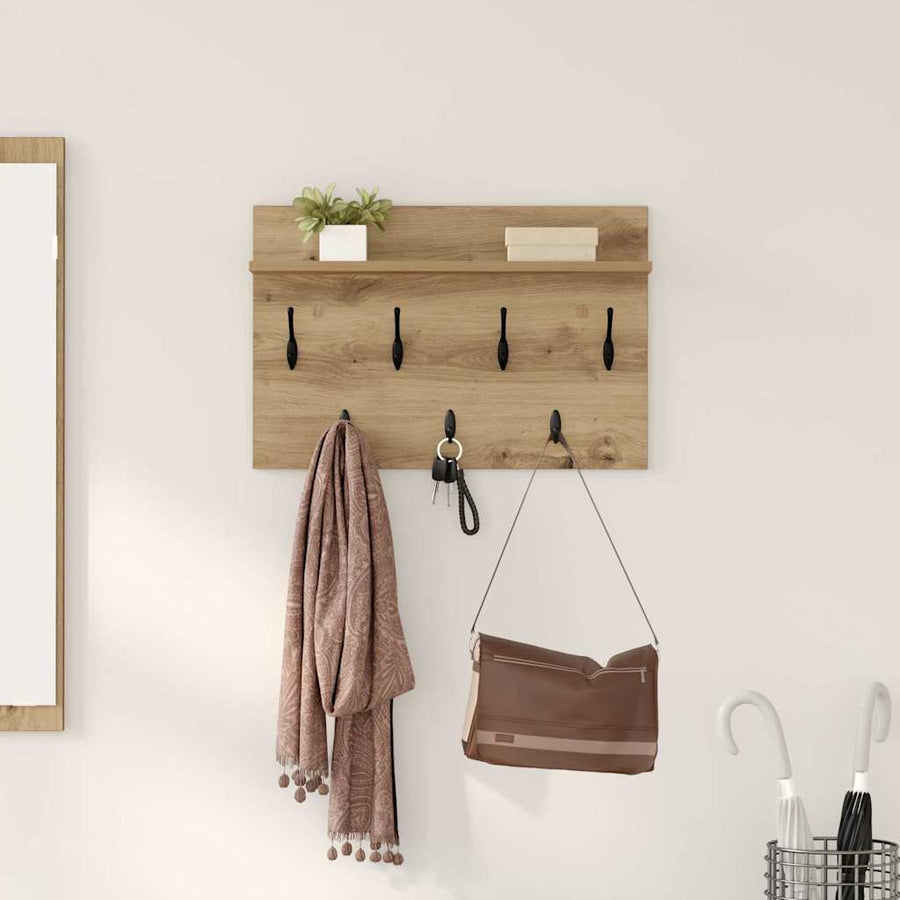 Wandgemonteerde Kapstok Met Plank Artisan Eiken 60 x 40 x 12 cm
