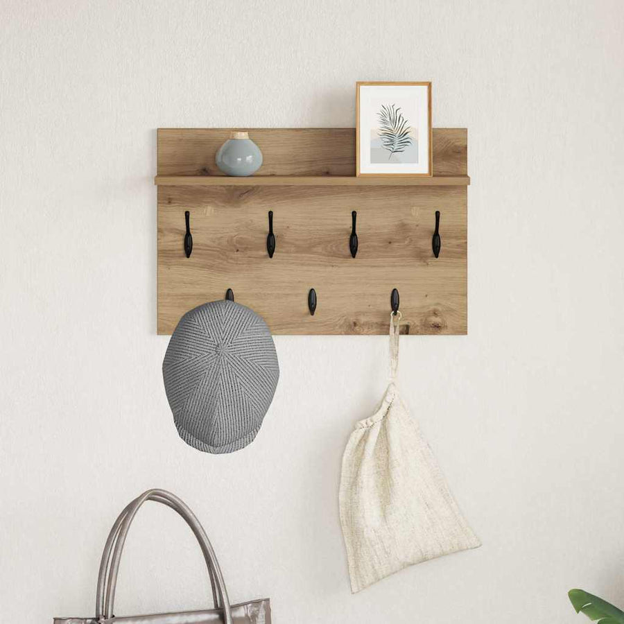 Wandgemonteerde Kapstok Met Plank Artisan Eiken 60 x 40 x 12 cm
