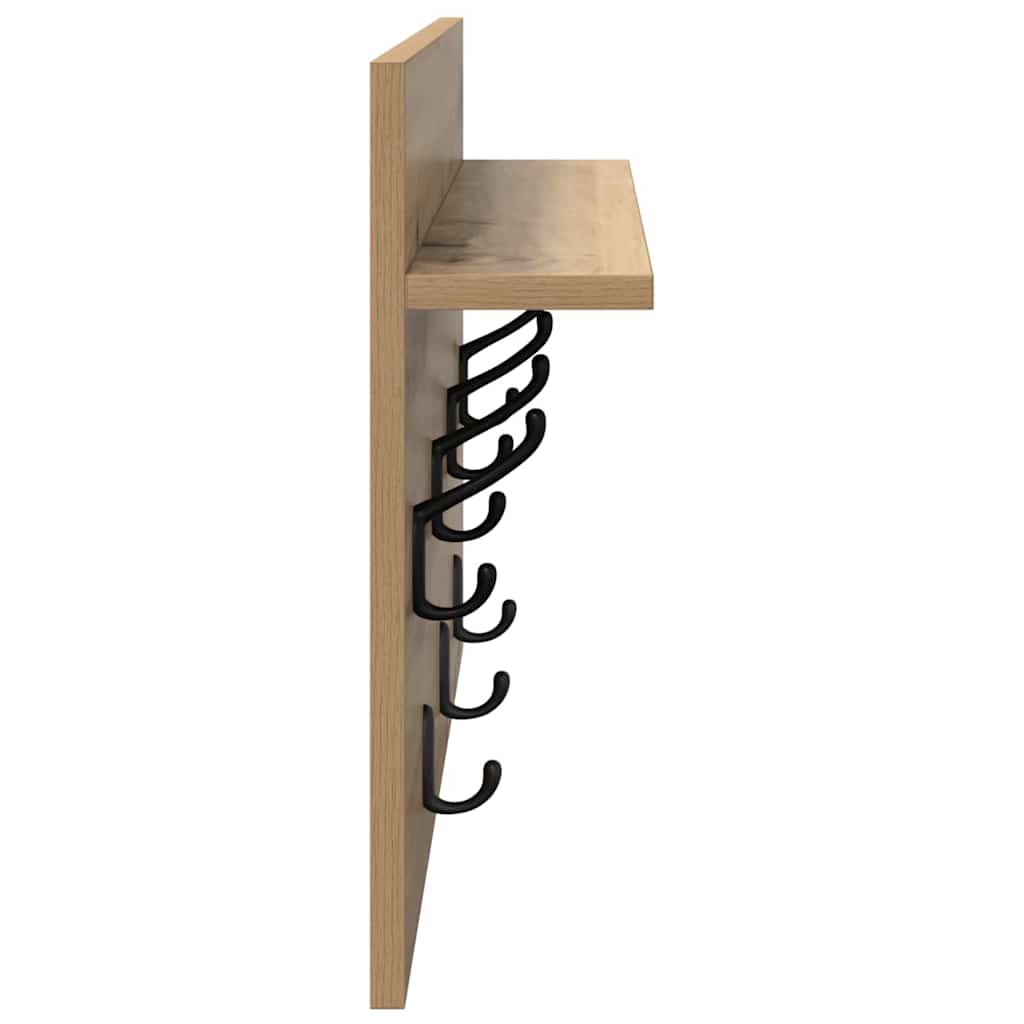 Wandgemonteerde Kapstok Met Plank Artisan Eiken 60 x 40 x 12 cm