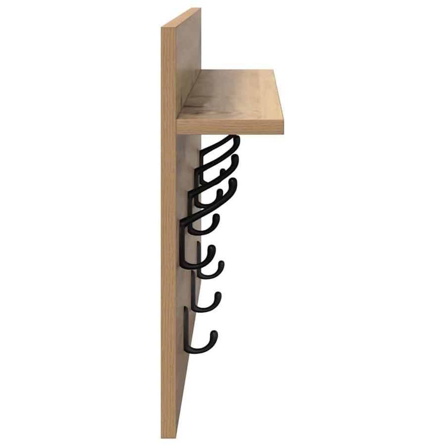 Wandgemonteerde Kapstok Met Plank Artisan Eiken 60 x 40 x 12 cm