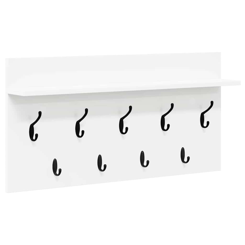 Wandgemonteerde kapstok Wit 80 x 40 x 12 cm Bewerkt hout