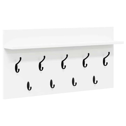 Wandgemonteerde kapstok Wit 80 x 40 x 12 cm Bewerkt hout