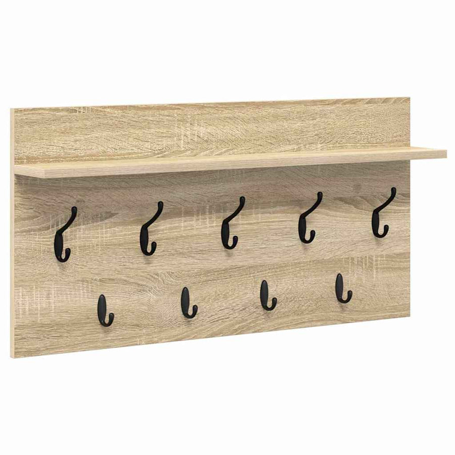 Wandgemonteerde kapstok met plank Sonoma eiken 80 x 40 x 12 cm