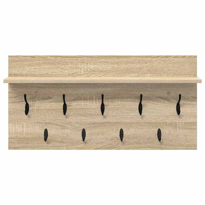 Wandgemonteerde kapstok met plank Sonoma eiken 80 x 40 x 12 cm