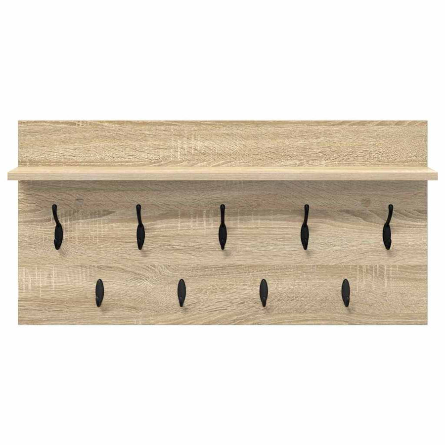 Wandgemonteerde kapstok met plank Sonoma eiken 80 x 40 x 12 cm