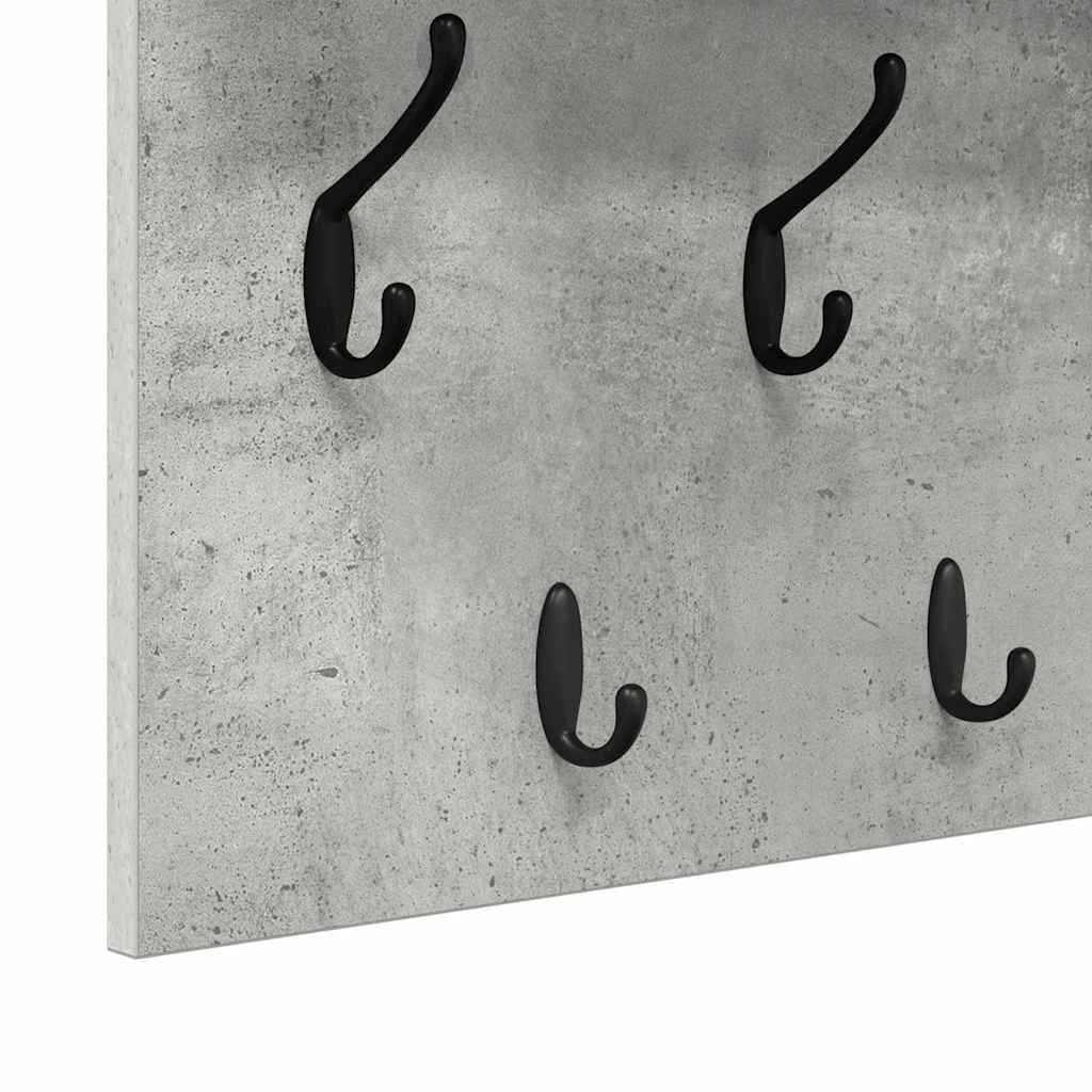 Wandgemonteerde kapstok Betongrijs 80 x 40 x 12 cm Bewerkt hout