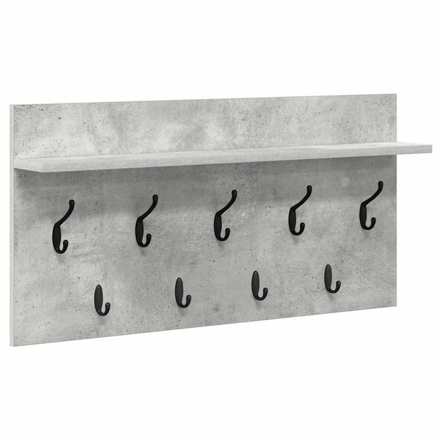 Wandgemonteerde kapstok Betongrijs 80 x 40 x 12 cm Bewerkt hout