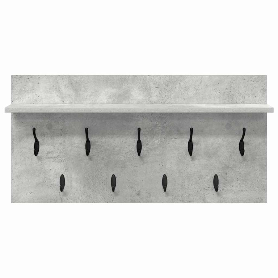 Wandgemonteerde kapstok Betongrijs 80 x 40 x 12 cm Bewerkt hout