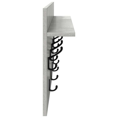 Wandgemonteerde kapstok Betongrijs 80 x 40 x 12 cm Bewerkt hout