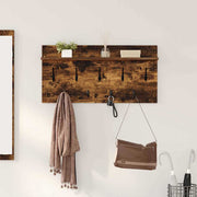 Wandkapstok met plank 80x40x12 cm gerookt eiken