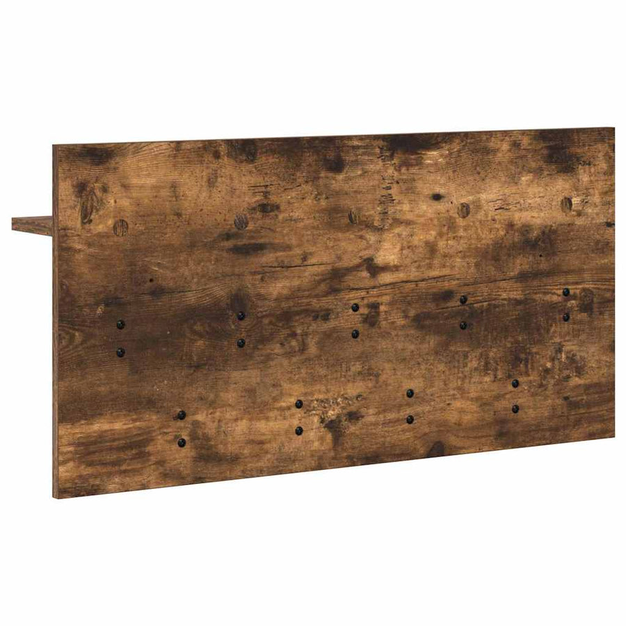 Wandgemonteerde kapstok met plank Gerookt eiken 80 x 40 x 12 cm