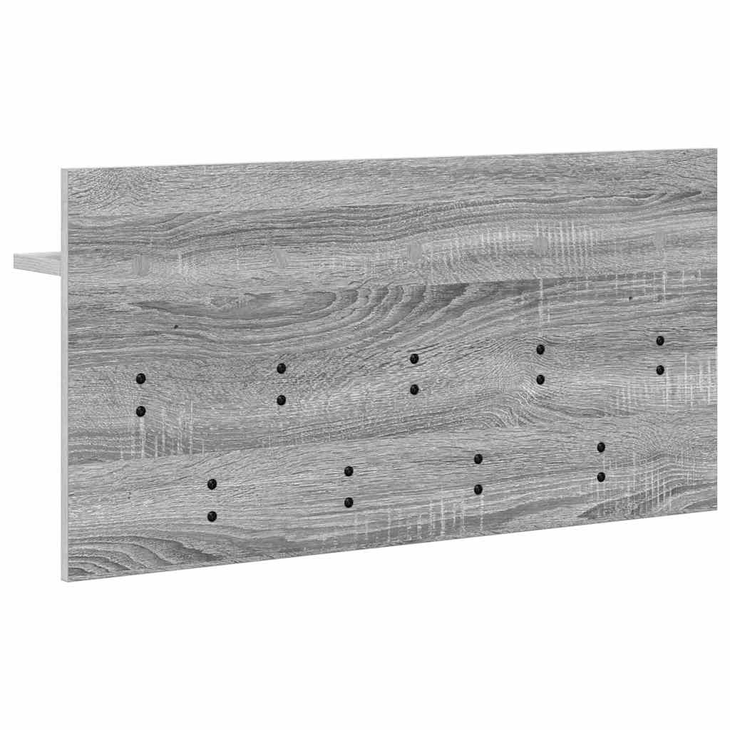 Wandgemonteerde kapstok met plank Grijs Sonoma 80 x 40 x 12 cm
