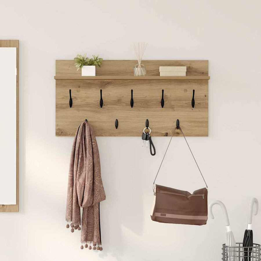 Wandgemonteerde Kapstok Met Plank Artisan Eiken 80 x 40 x 12 cm
