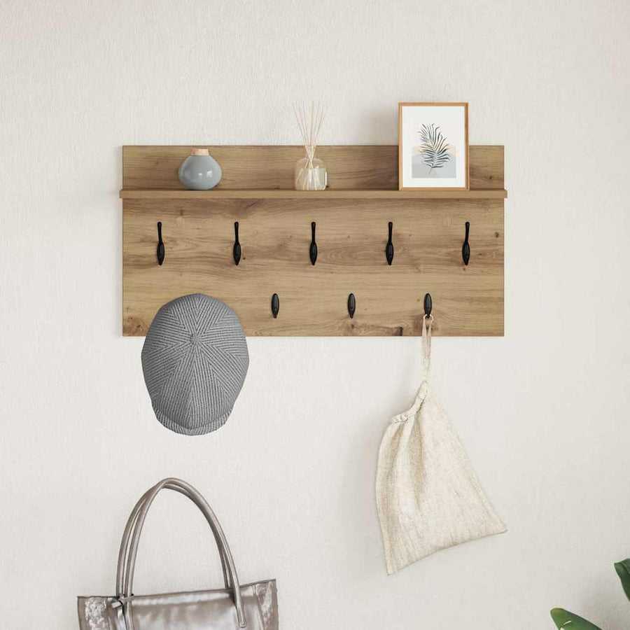 Wandgemonteerde Kapstok Met Plank Artisan Eiken 80 x 40 x 12 cm