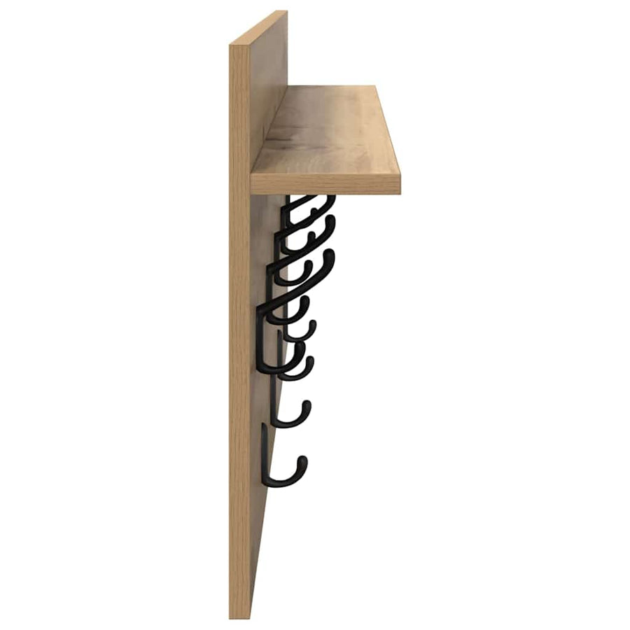Wandgemonteerde Kapstok Met Plank Artisan Eiken 80 x 40 x 12 cm