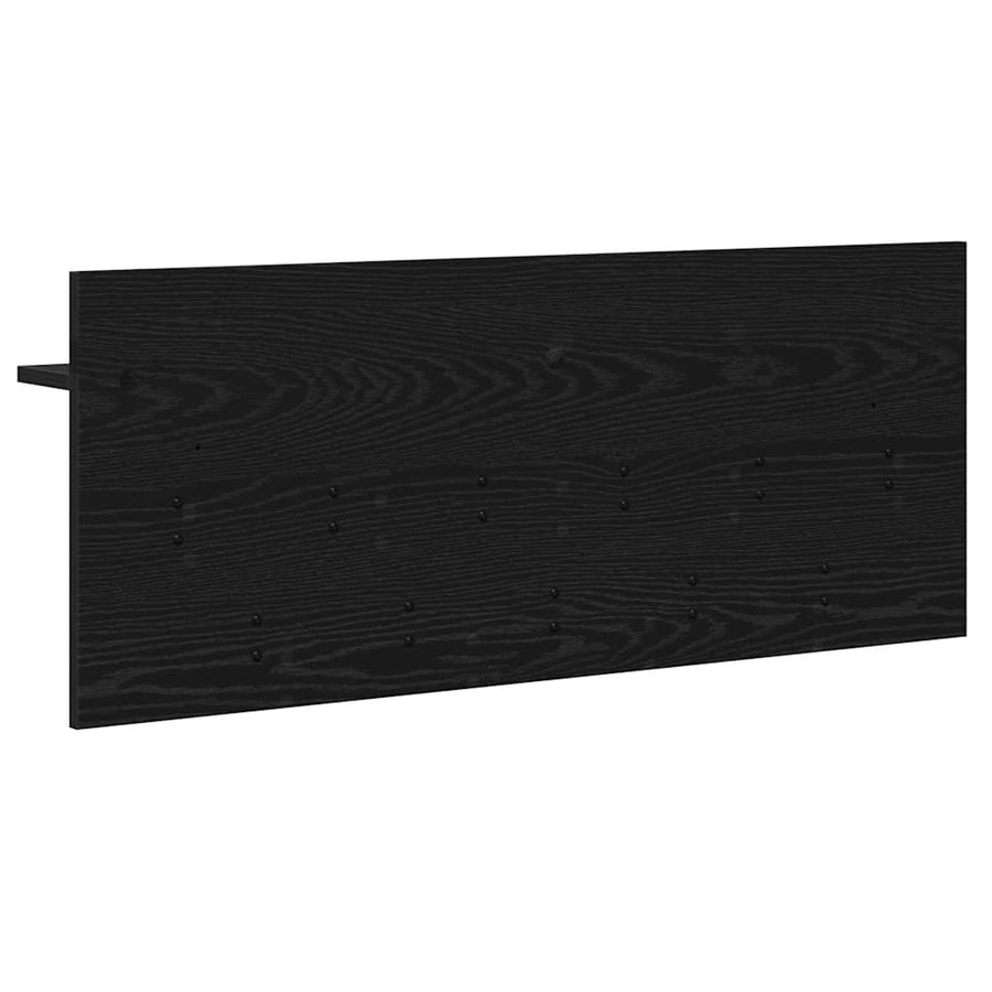 Wandgemonteerde Kapstok Met Plank Zwart Eiken 100 X 40 X 12 Cm