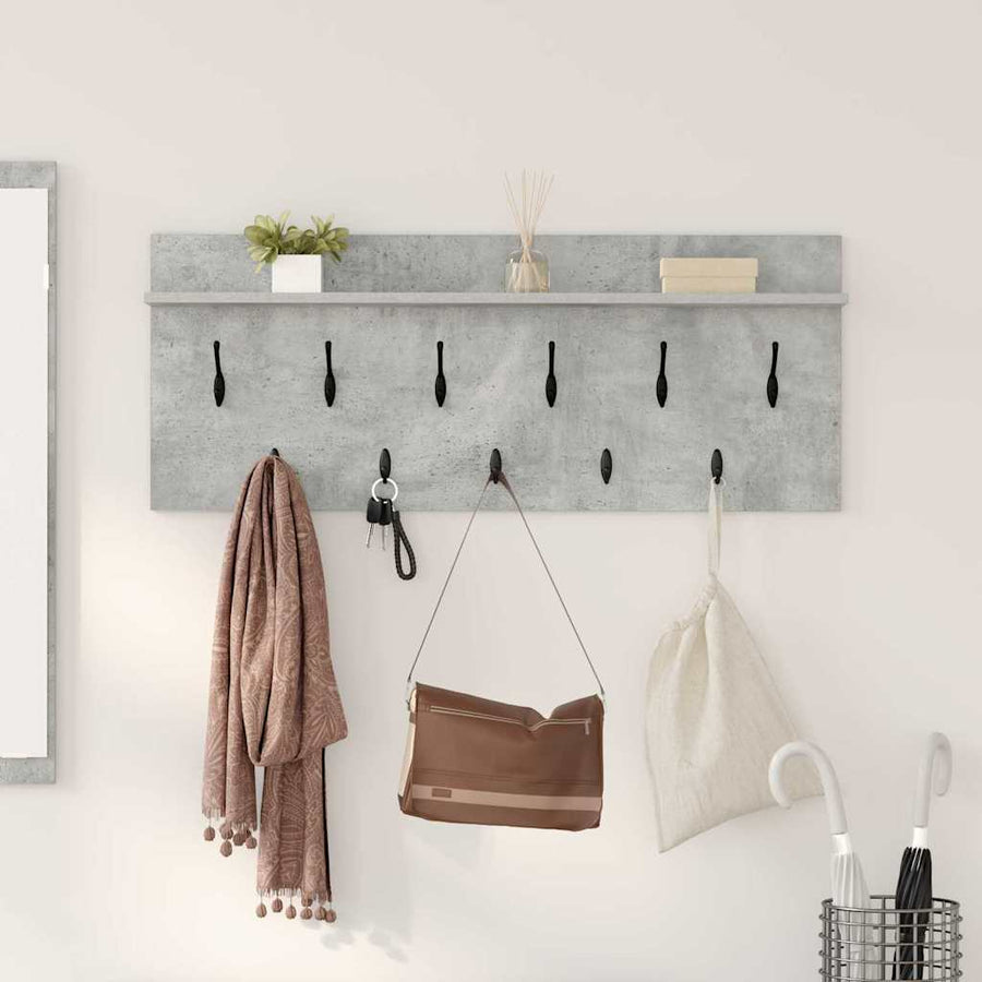 Wandgemonteerde kapstok met plank Beton Grijs 100 x 40 x 12 cm