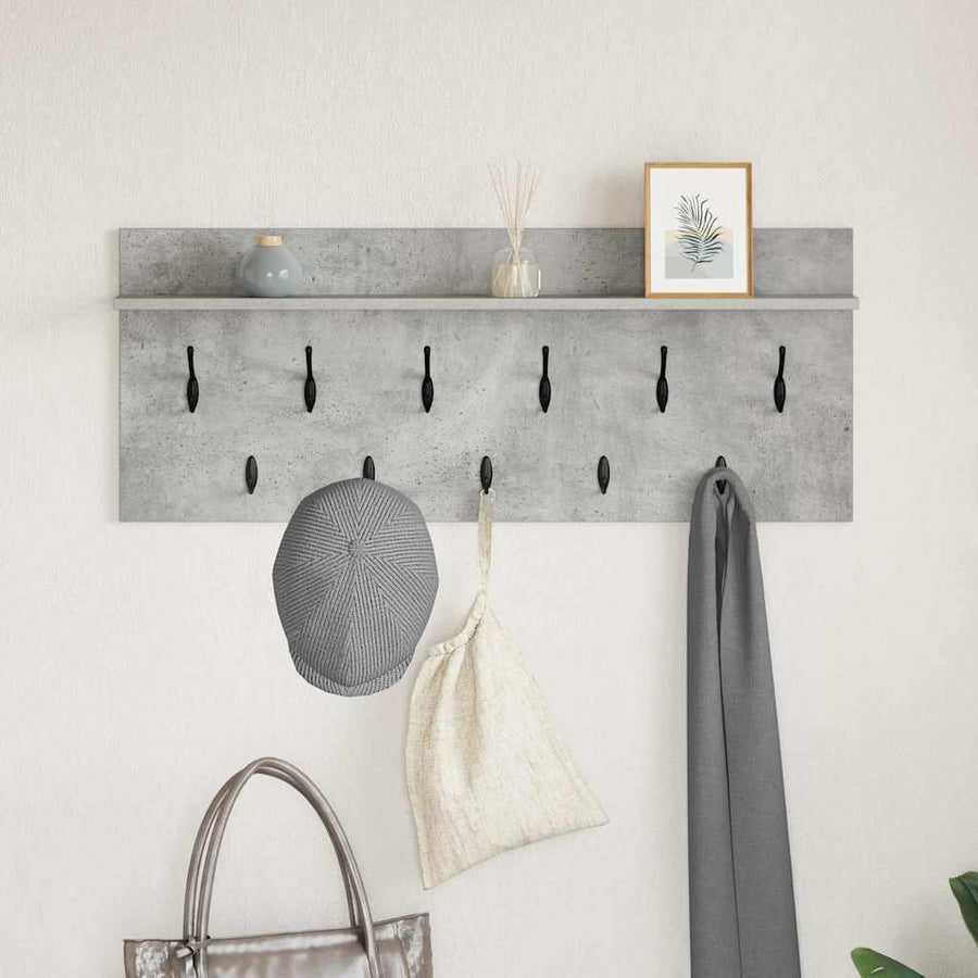 Wandgemonteerde kapstok met plank Beton Grijs 100 x 40 x 12 cm